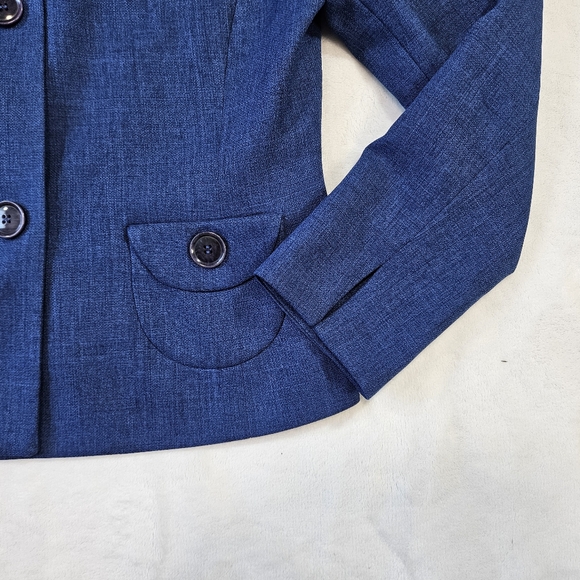 Vintage Collections For Le Suit Womens 6P 3 Button Blue Blazer - Picture 8 of 9
